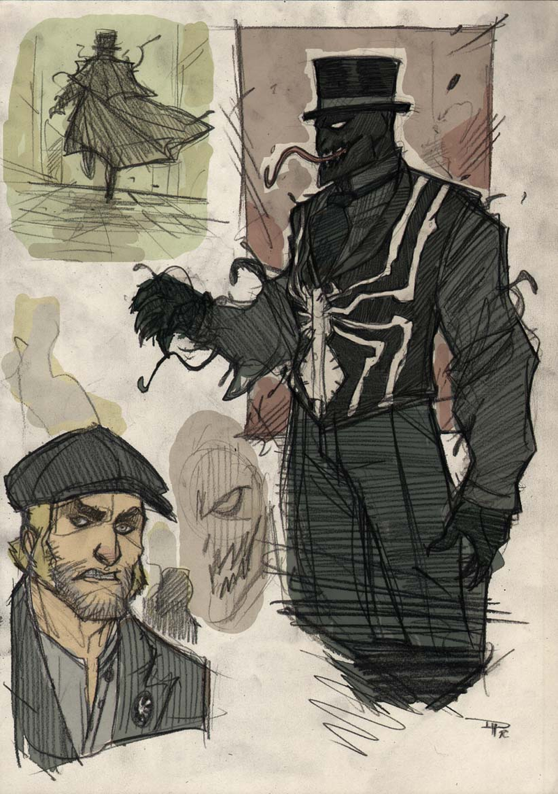 Illustration for article titled Steampunk Spider-Man and his nemesis, Victorian-era Doctor Octopus